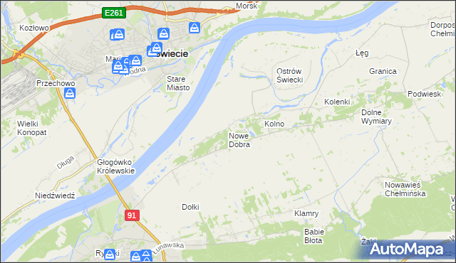 mapa Nowe Dobra gmina Chełmno, Nowe Dobra gmina Chełmno na mapie Targeo