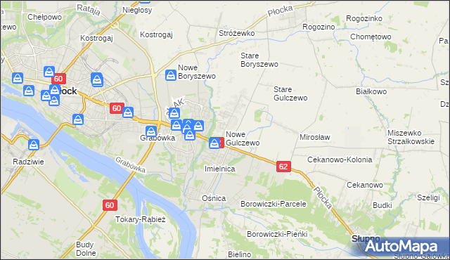 mapa Nowe Gulczewo, Nowe Gulczewo na mapie Targeo
