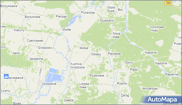 mapa Oblasy gmina Koniecpol, Oblasy gmina Koniecpol na mapie Targeo