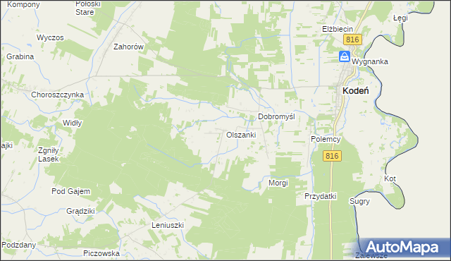 mapa Olszanki, Olszanki na mapie Targeo