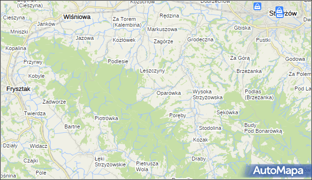mapa Oparówka, Oparówka na mapie Targeo