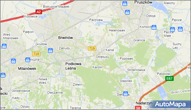 mapa Otrębusy, Otrębusy na mapie Targeo
