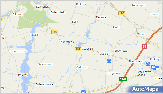 mapa Owieczki gmina Łubowo, Owieczki gmina Łubowo na mapie Targeo