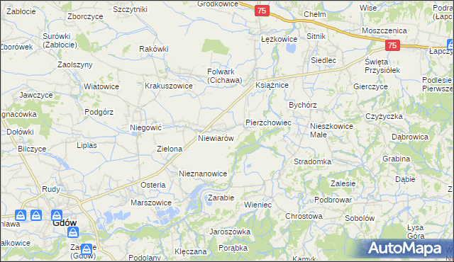 mapa Pierzchów, Pierzchów na mapie Targeo