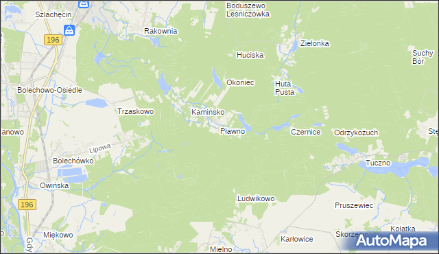 mapa Pławno gmina Murowana Goślina, Pławno gmina Murowana Goślina na mapie Targeo
