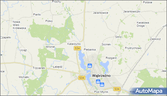 mapa Plebanka gmina Ryńsk, Plebanka gmina Ryńsk na mapie Targeo