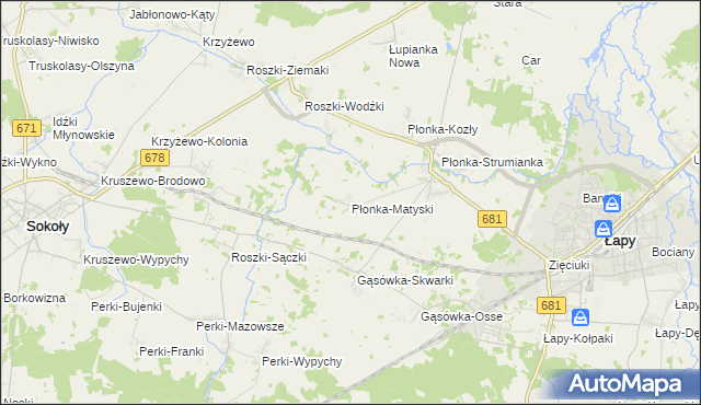 mapa Płonka-Matyski, Płonka-Matyski na mapie Targeo
