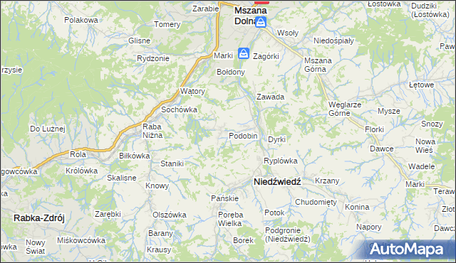 mapa Podobin, Podobin na mapie Targeo