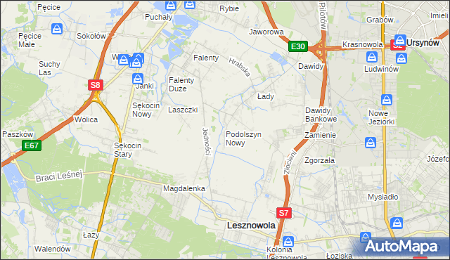 mapa Podolszyn Nowy, Podolszyn Nowy na mapie Targeo