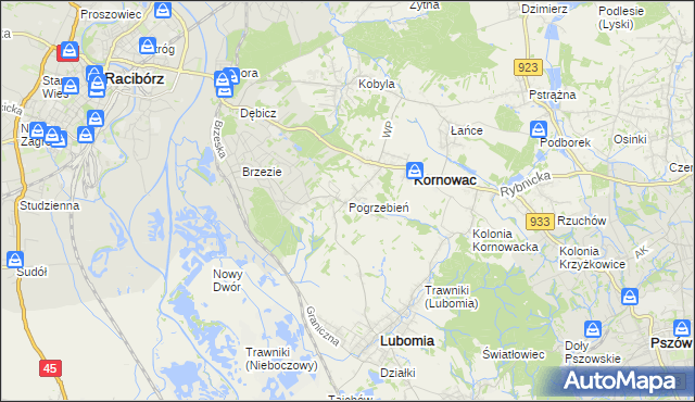 mapa Pogrzebień, Pogrzebień na mapie Targeo