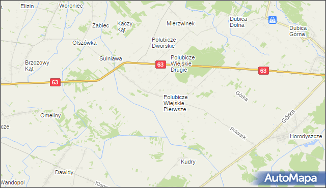 mapa Polubicze Wiejskie Pierwsze, Polubicze Wiejskie Pierwsze na mapie Targeo