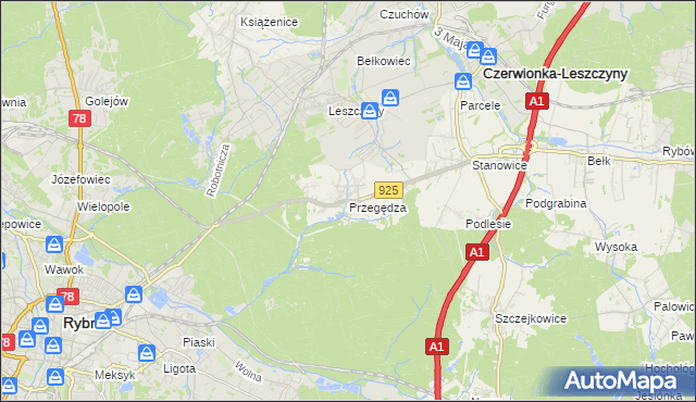 mapa Przegędza, Przegędza na mapie Targeo