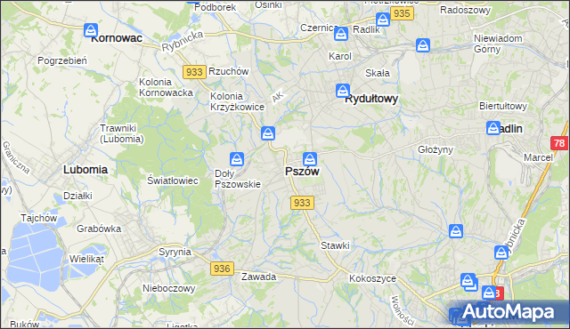 mapa Pszów, Pszów na mapie Targeo