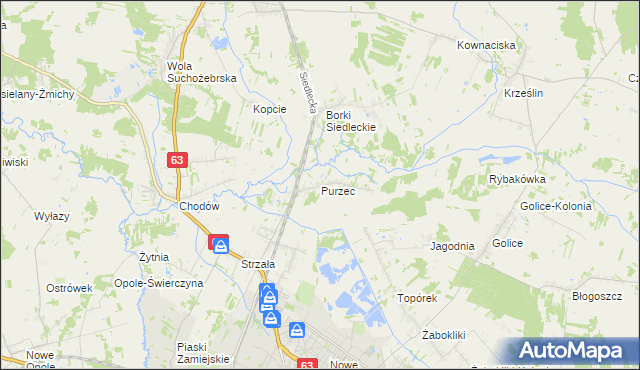 mapa Purzec, Purzec na mapie Targeo