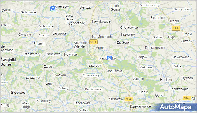 mapa Raciborsko, Raciborsko na mapie Targeo