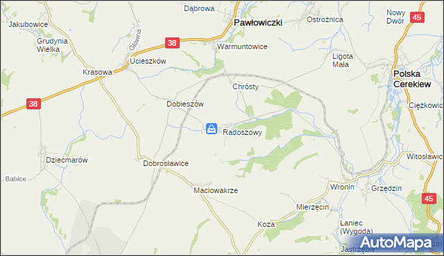 mapa Radoszowy, Radoszowy na mapie Targeo