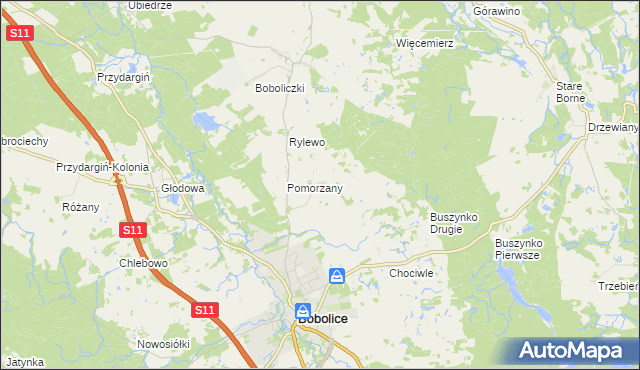 mapa Radwanki gmina Bobolice, Radwanki gmina Bobolice na mapie Targeo