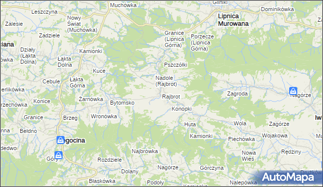 mapa Rajbrot, Rajbrot na mapie Targeo