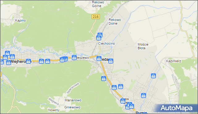 mapa Reda, Reda na mapie Targeo