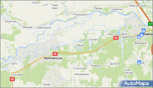 mapa Redlin, Redlin na mapie Targeo