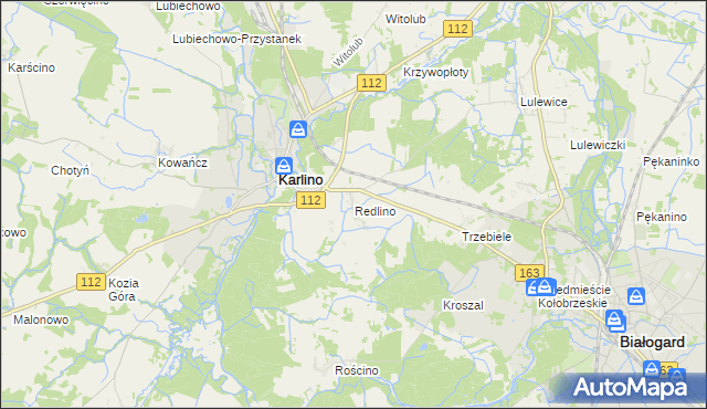 mapa Redlino, Redlino na mapie Targeo