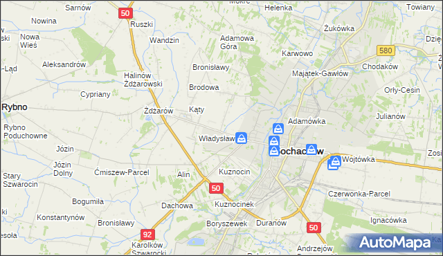 mapa Rozlazłów, Rozlazłów na mapie Targeo