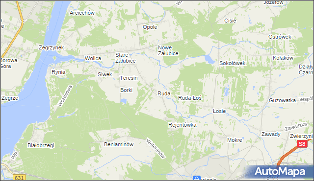 mapa Ruda gmina Radzymin, Ruda gmina Radzymin na mapie Targeo