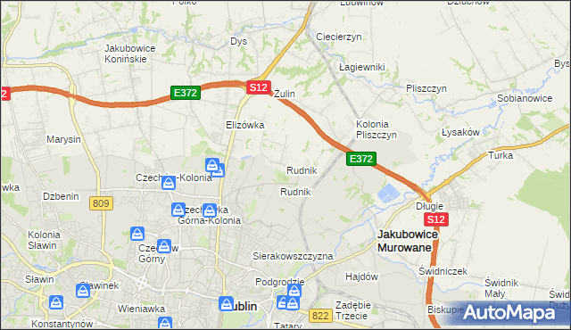 mapa Rudnik gmina Wólka, Rudnik gmina Wólka na mapie Targeo