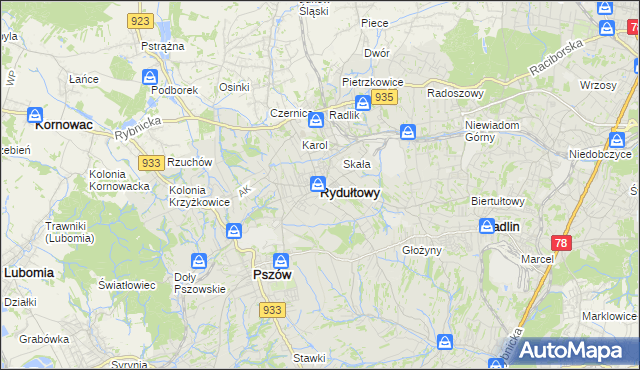 mapa Rydułtowy, Rydułtowy na mapie Targeo