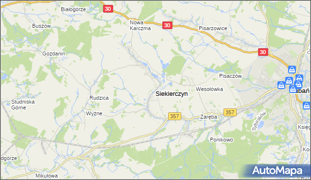 mapa Siekierczyn, Siekierczyn na mapie Targeo