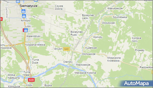 mapa Siemiatycze-Stacja, Siemiatycze-Stacja na mapie Targeo