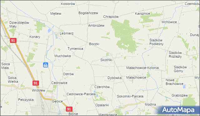 mapa Skotniki gmina Ozorków, Skotniki gmina Ozorków na mapie Targeo