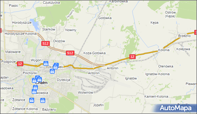 mapa Srebrzyszcze, Srebrzyszcze na mapie Targeo