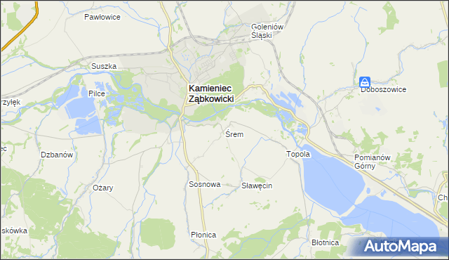 mapa Śrem gmina Kamieniec Ząbkowicki, Śrem gmina Kamieniec Ząbkowicki na mapie Targeo
