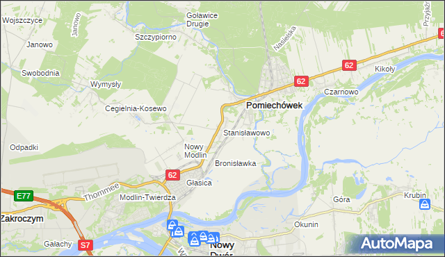 mapa Stanisławowo gmina Pomiechówek, Stanisławowo gmina Pomiechówek na mapie Targeo