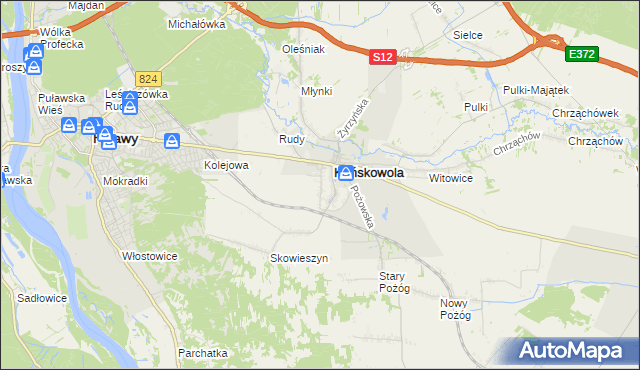 mapa Stara Wieś gmina Końskowola, Stara Wieś gmina Końskowola na mapie Targeo