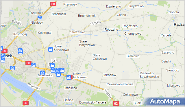 mapa Stare Gulczewo, Stare Gulczewo na mapie Targeo