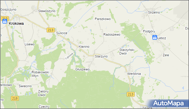 mapa Starzyno gmina Puck, Starzyno gmina Puck na mapie Targeo