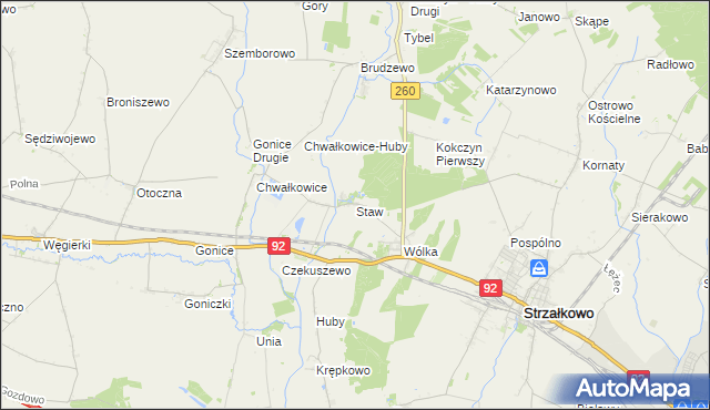 mapa Staw gmina Strzałkowo, Staw gmina Strzałkowo na mapie Targeo