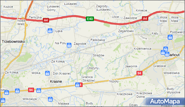 mapa Strażów, Strażów na mapie Targeo
