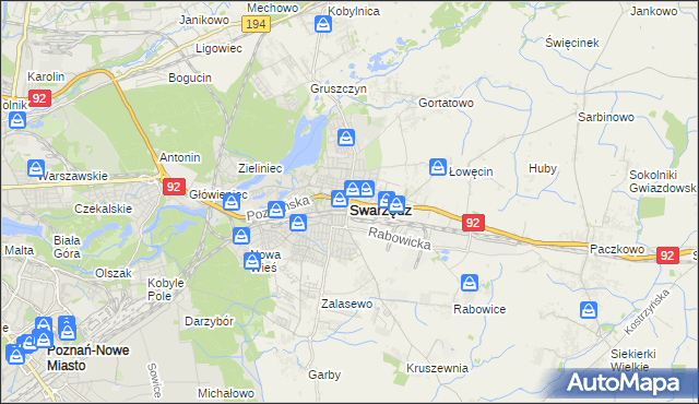mapa Swarzędz, Swarzędz na mapie Targeo