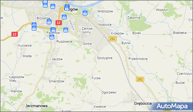mapa Szczyglice gmina Głogów, Szczyglice gmina Głogów na mapie Targeo