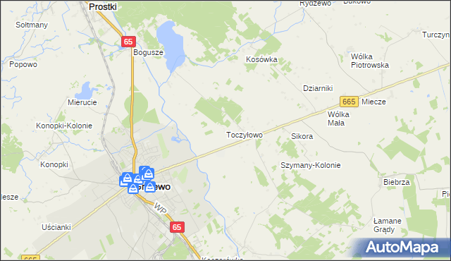mapa Toczyłowo, Toczyłowo na mapie Targeo