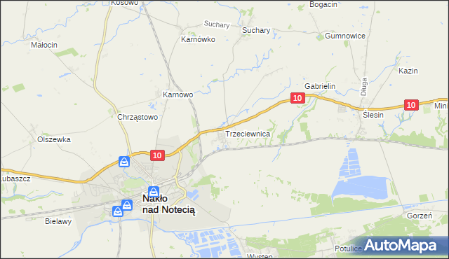 mapa Trzeciewnica, Trzeciewnica na mapie Targeo