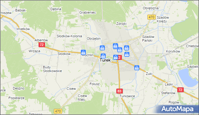 mapa Turka, Turek na mapie Targeo