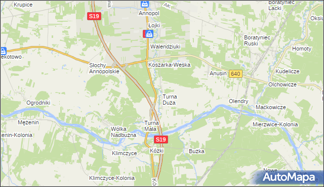 mapa Turna Duża, Turna Duża na mapie Targeo