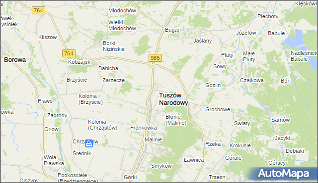 mapa Tuszów Narodowy, Tuszów Narodowy na mapie Targeo