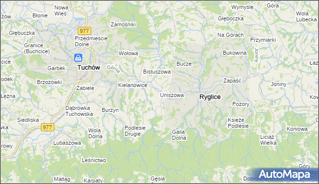 mapa Uniszowa, Uniszowa na mapie Targeo