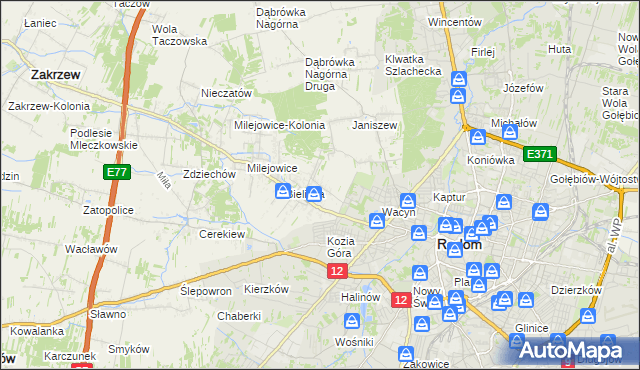 mapa Wacyn, Wacyn na mapie Targeo