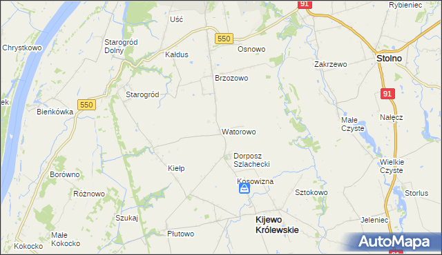 mapa Watorowo, Watorowo na mapie Targeo